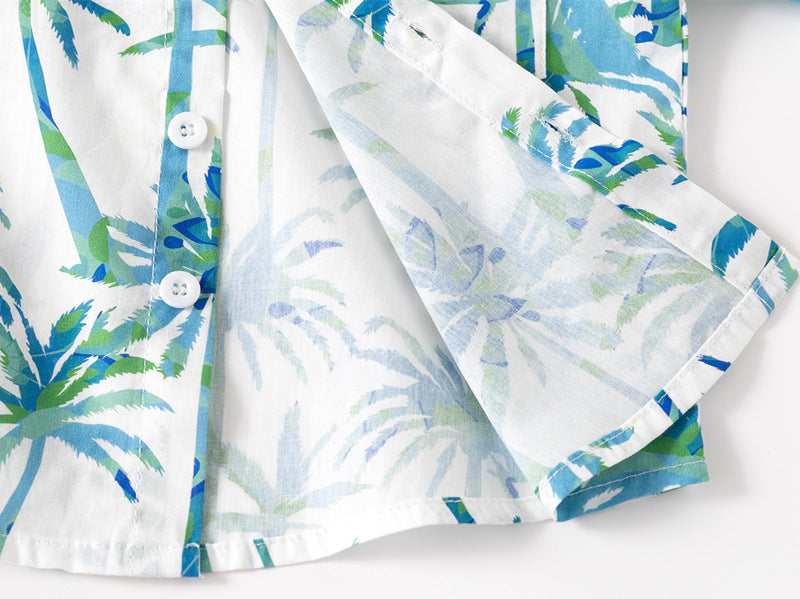 [383210] - Baju Atasan Kemeja Lengan Pendek Anak Laki-Laki Cowok - Motif Nature - BABYHOKI STORE