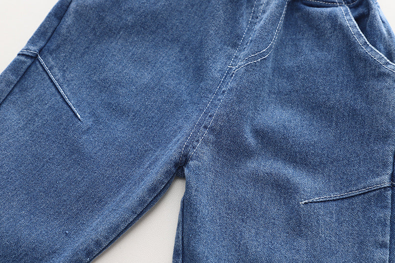 [345485] - Baju Setelan Kemeja Kotak Kotak Celana Jeans Anak Cowok - Motif Gradation Box