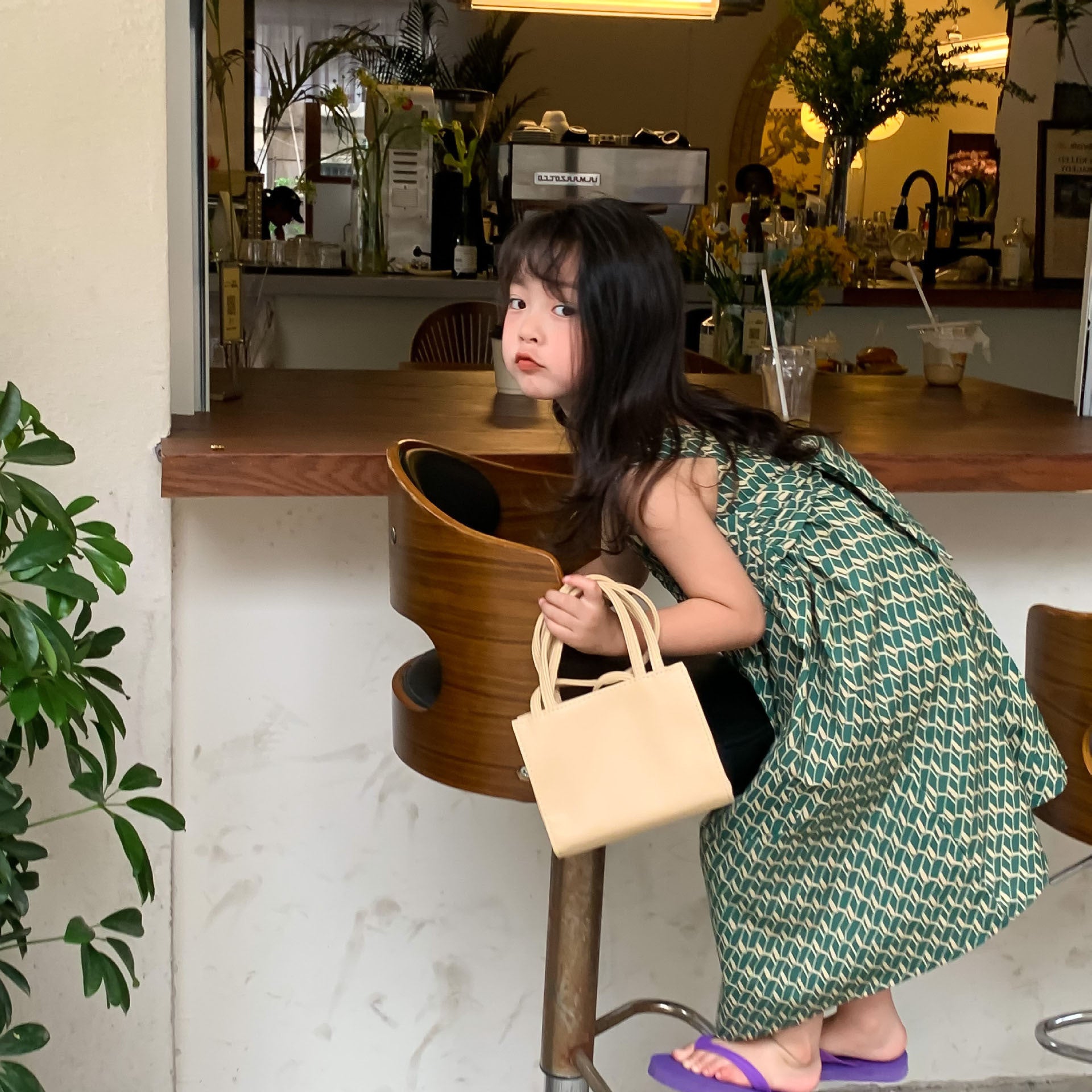 [507S192] - Baju Dress Kutung Fashion Anak Perempuan - Motif Neat Line