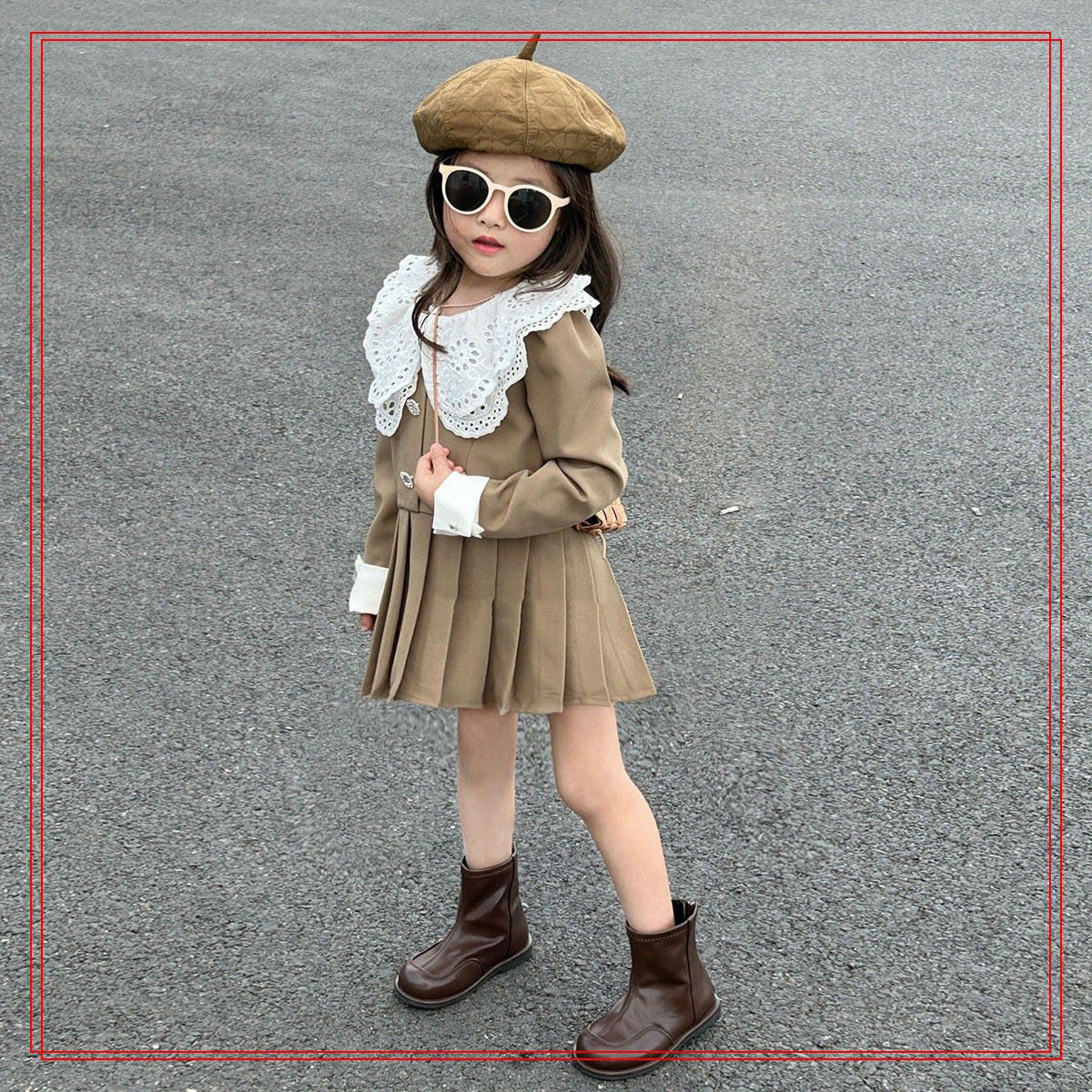 [507966] - Baju Dress Korea Fashion Anak Perempuan - Motif Fold Down