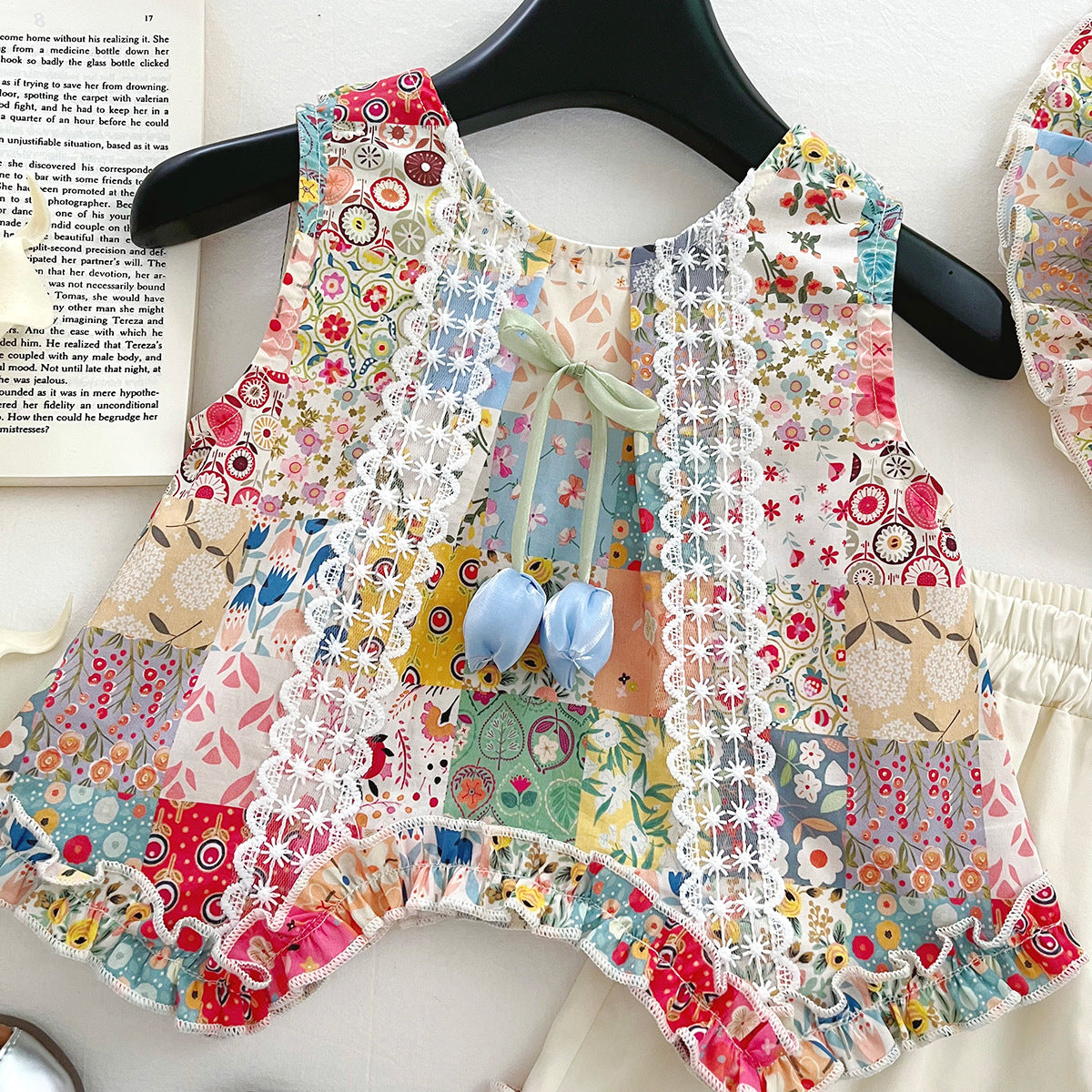 [963103] - One Set 2in1 Baju Setelan Atasan Lengan Kutung Bawahan Celana Pendek Fashion Comfortable Anak Perempuan Cewek - Motif Lace Shorts - BABYHOKI STORE