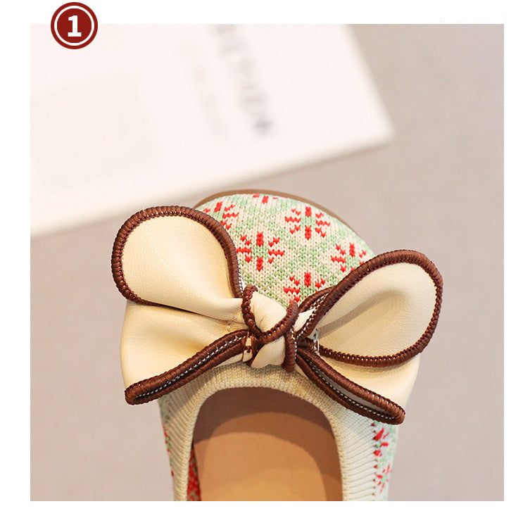 [381283 Size 21-30] - Sepatu Flat Slip On Shoes Korean Version Anak Perempuan Cewek - Motif Cute Style Bow - BABYHOKI STORE