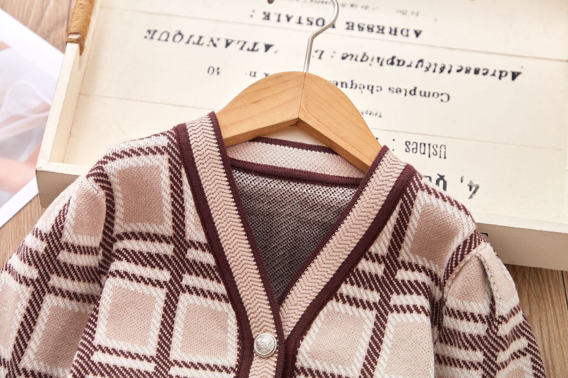 [363716] - Baju Setelan Atasan Cardigan Bawahan Rok Fashion Anak Perempuan - Motif Tidy Plaid