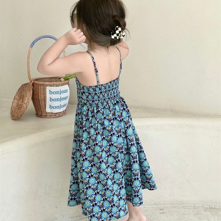 [5071005] - Baju Dress Tali Kutung Fashion Anak Perempuan - Motif Beautiful Art