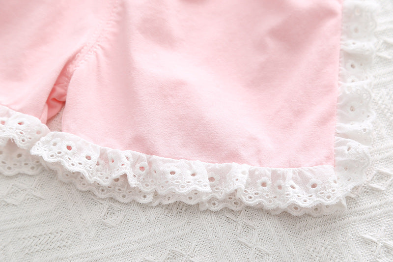 [345450] - Setelan Baju Kutung Celana Pendek Anak Perempuan Fashion - Motif Happiness Love