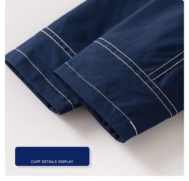 [5131125] - Baju Atasan Outerwear Jaket Lengan Panjang Korean Version Fashionable Anak Laki Laki Cowok - Motif White Embroidered Stripe - BABYHOKI STORE - BABYHOKI STORE