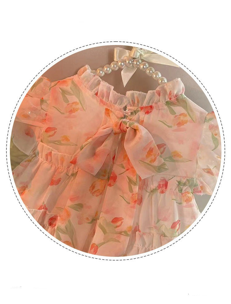 [363711] - Baju Gaun Dress Floral Cantik Renda Tanpa Lengan Fashion Anak Perempuan Cewek - Motif Flower Breeze