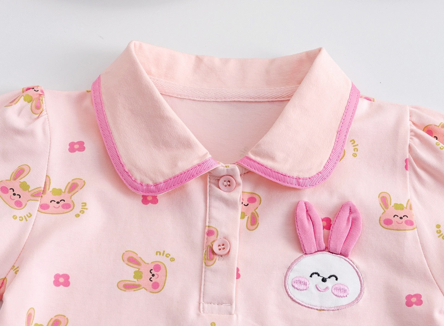 [721105] - Baju Atasan Blouse Lengan Pendek Anak Perempuan - Motif Nice Rabbit