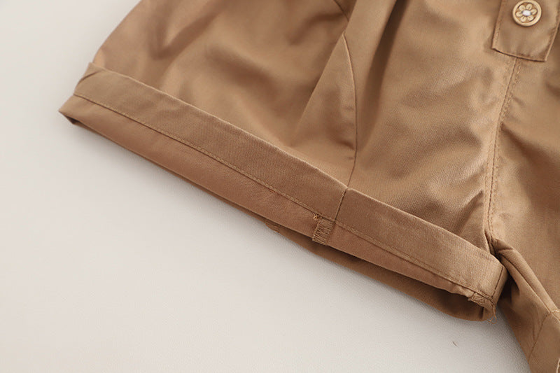 [345509] - One Set 2in1 Baju Setelan Summer Atasan Blouse Lengan Pendek Bawahan Celana Pendek Fashionable Anak Perempuan Cewek - Motif 3D Flower - BABYHOKI STORE - BABYHOKI STORE