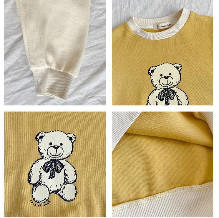 [507S162] - Baju Atasan Sweater Lengan Panjang Fashion Anak Perempuan - Motif Teddy Bear