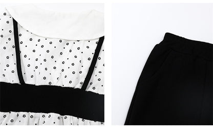 [363685] - Setelan Baju Blouse Celana Panjang Cutbray Fashion Anak Perempuan - Motif Polka Flower