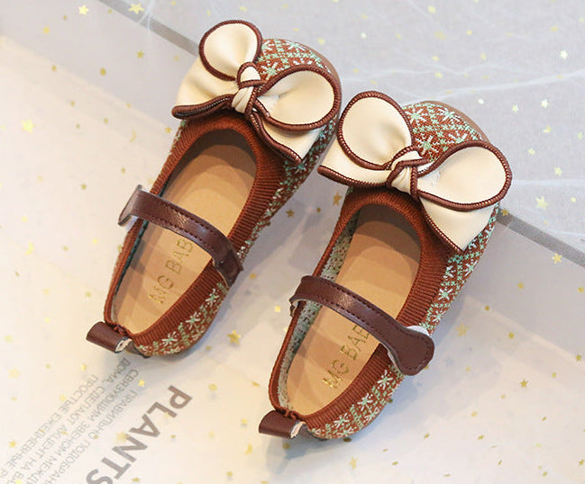 [381283 Size 21-30] - Sepatu Flat Slip On Shoes Korean Version Anak Perempuan Cewek - Motif Cute Style Bow - BABYHOKI STORE
