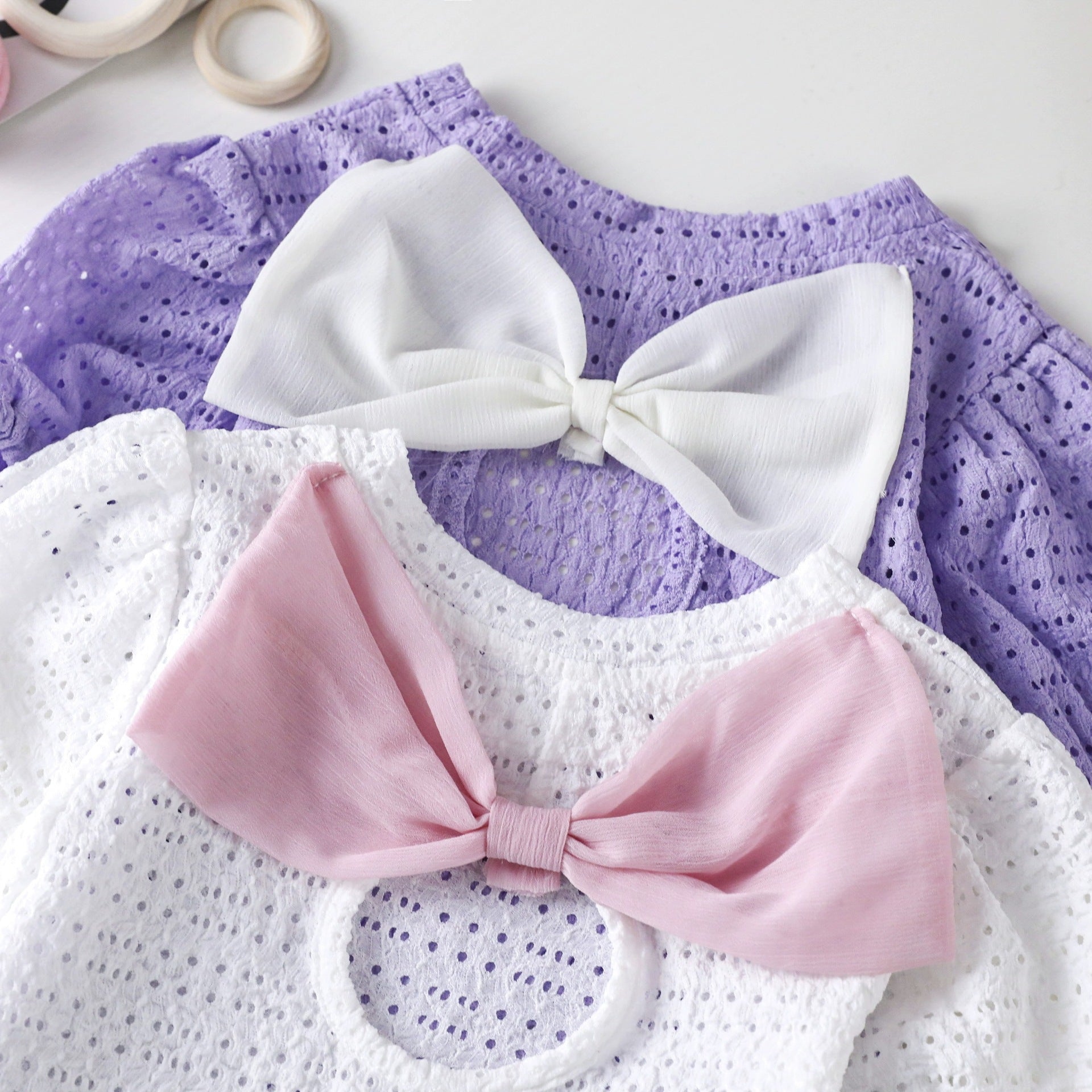 [721108] - Baju Atasan Blouse Lengan Pendek Anak Perempuan - Motif Pretty Ribbon