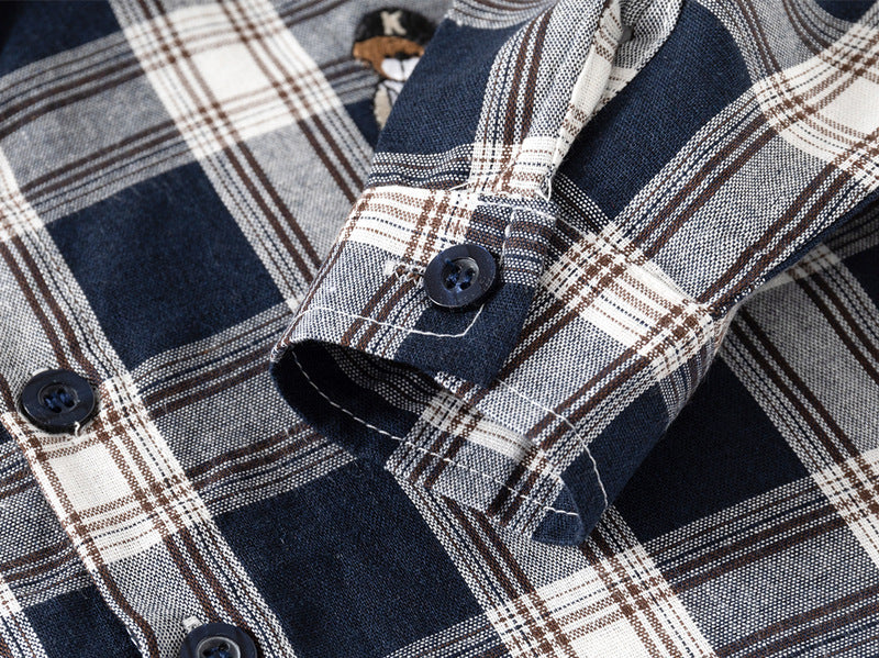 [383207] - Baju Atasan Kemeja Lengan Panjang Anak Laki-Laki - Motif Plaid / Tartan