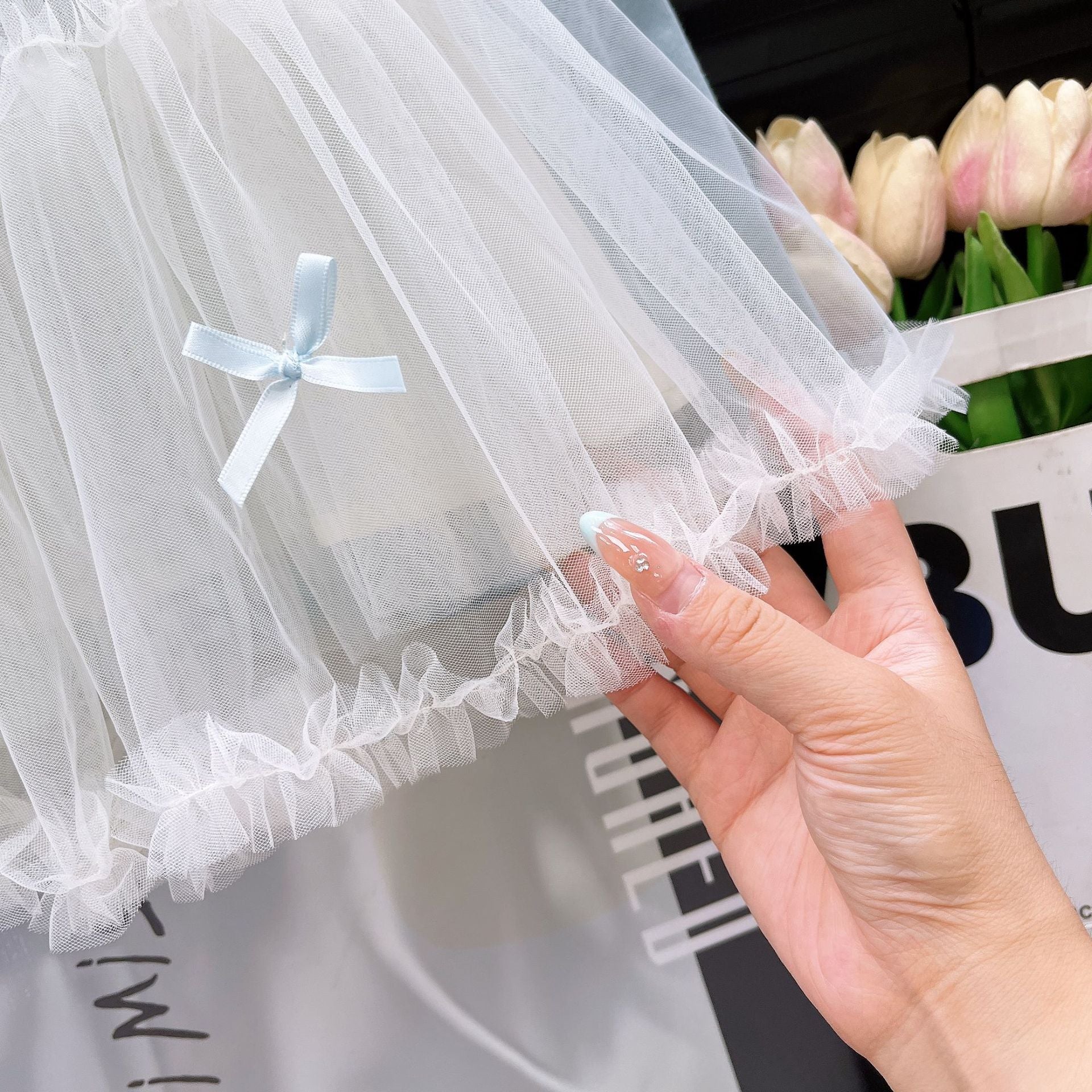 [363926] - One Set 3in1 Baju Setelan Atasan Biru Lengan Panjang Vest Top White Kutung Bawahan Celana Panjang Denim Fashion Anak Cewek Perempuan - Motif Blue Base Color - BABYHOKI STORE