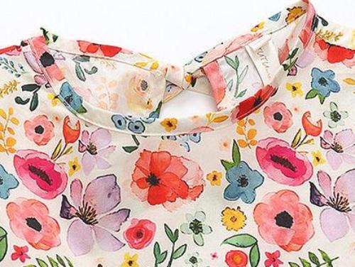 [507S1155] - Baju Dress Lengan Pendek Fashion Anak Perempuan - Motif Flower Petal
