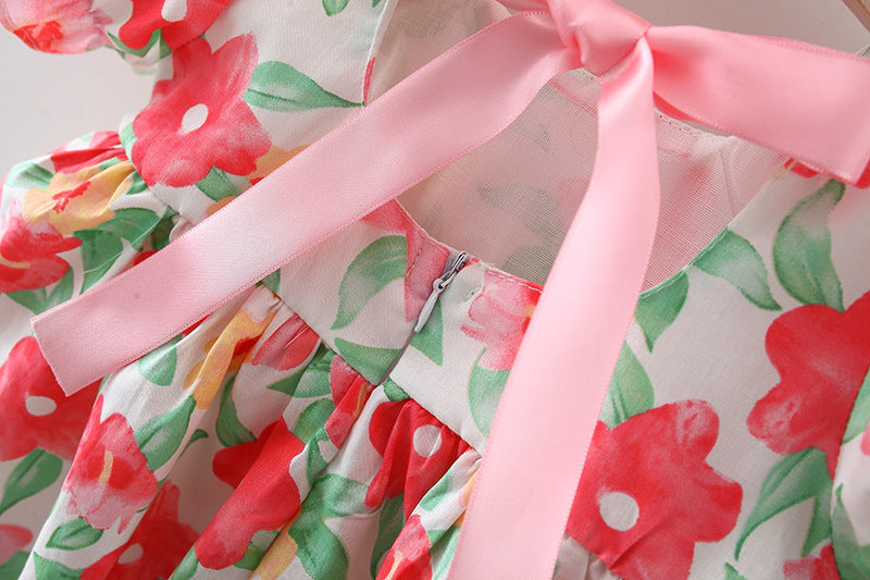 [340383] - Baju Mini Dress Fashion Anak Perempuan - Motif Powdered Flowers