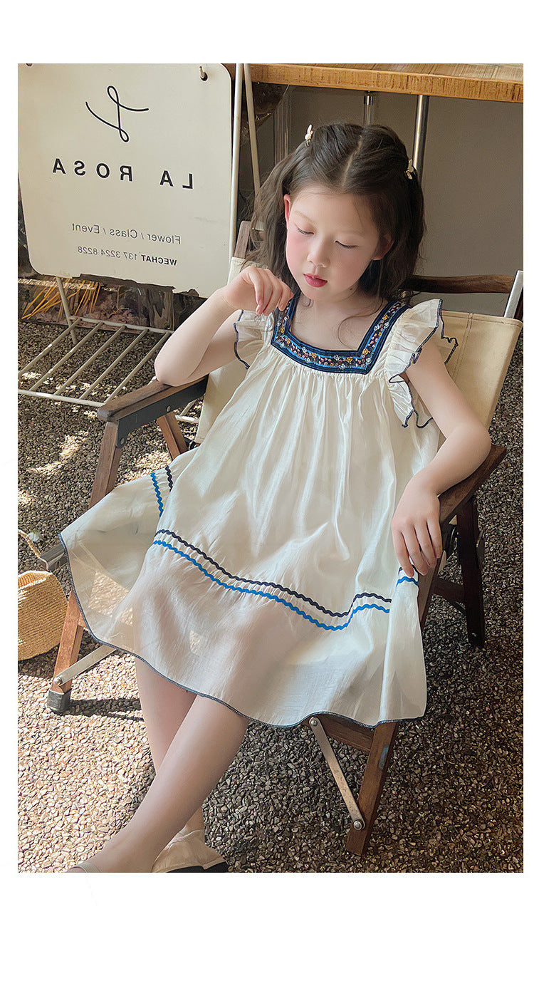 [5071117] - Baju Dress Gaun Retro Lengan Kutung Fashion Trendi Anak Perempuan Cewek - Motif Retro Ethnic Pattern - BABYHOKI STORE