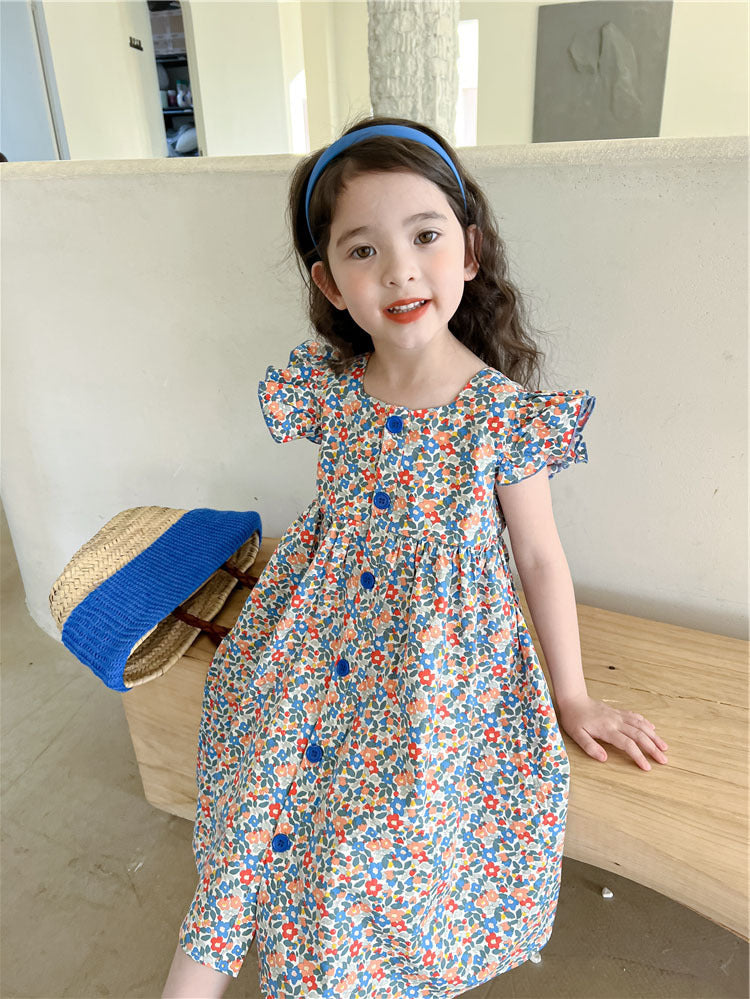 [507S193] - Baju Dress Tanpa Lengan Fashion Anak Perempuan - Motif Little Flower