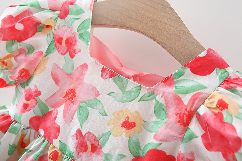 [340383] - Baju Mini Dress Fashion Anak Perempuan - Motif Powdered Flowers