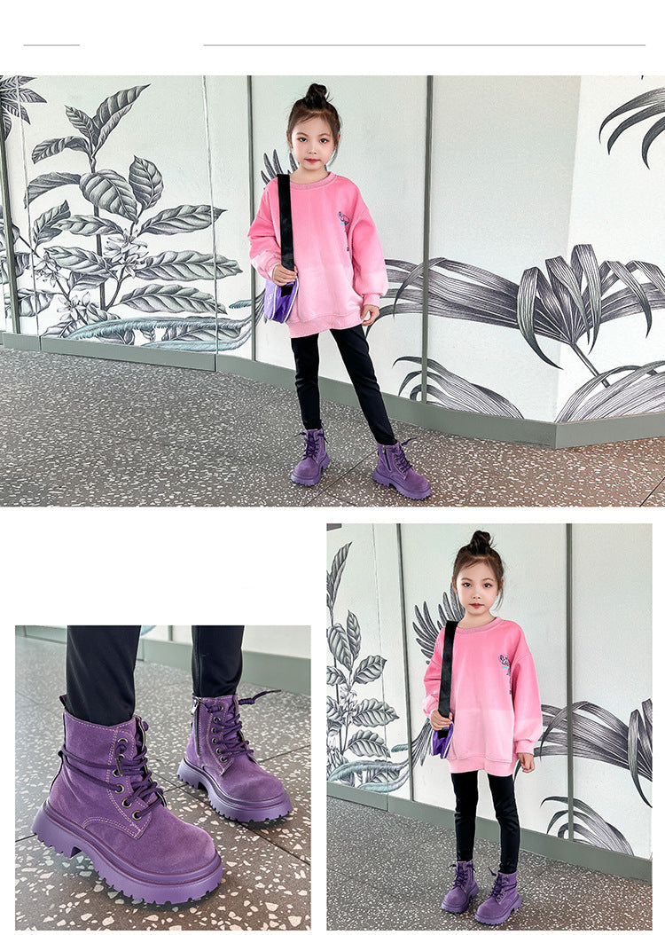 [381269 Size 26-36] - Sepatu Short Boots Shoes Anak Perempuan Cewek - Motif Soft Color Solid - BABYHOKI STORE