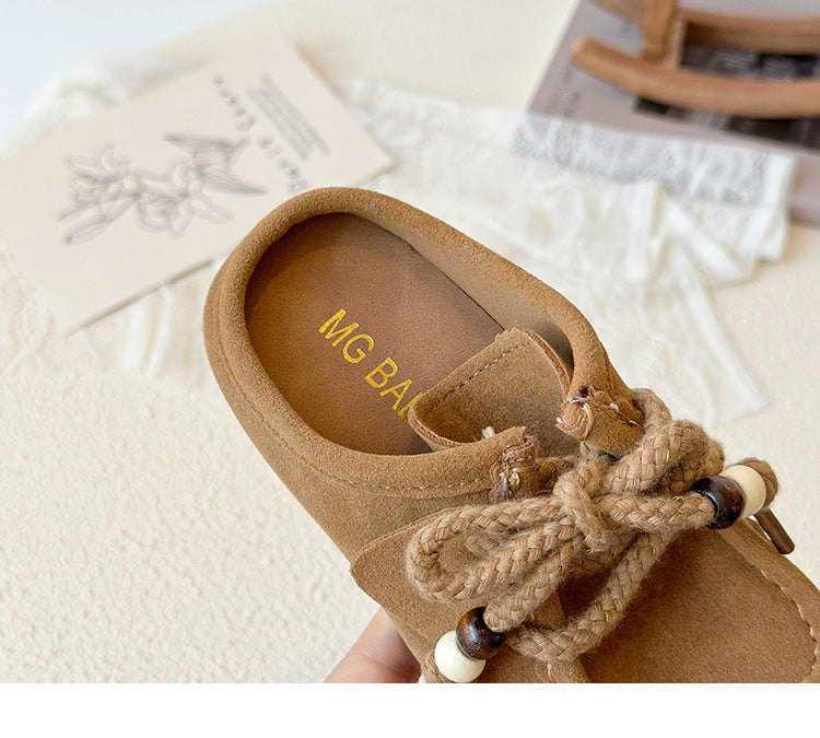 [381300 Size 26-35] - Sepatu Sandal Slip On Casual Fashionable Anak Perempuan Cewek - Motif Beaded Lace - BABYHOKI STORE - BABYHOKI STORE