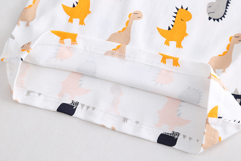 [345416] - Baju Setelan Kaos Lengan Pendek Celana Pendek Anak Laki-Laki Fashion - Motif Fin Dinosaur