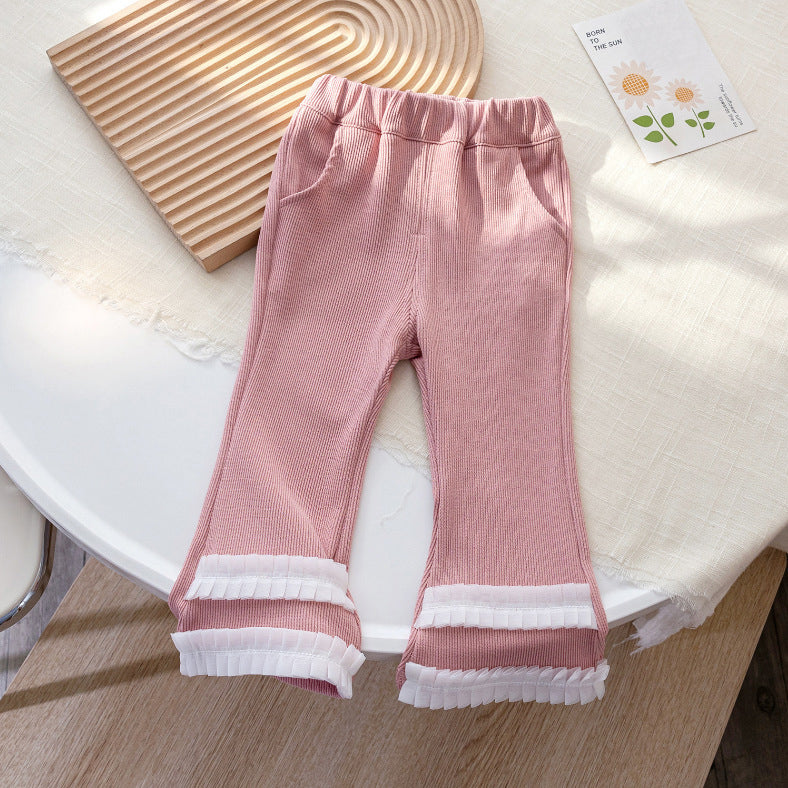 [363738] - Setelan Baju Sweater Renda Celana Panjang Fashion Anak Perempuan - Motif Follower Love