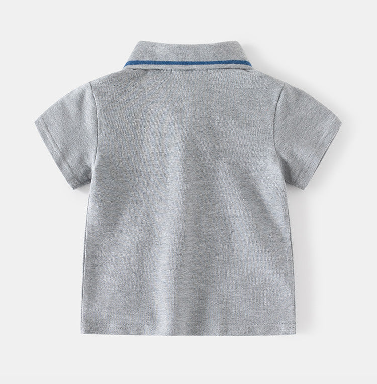 [5131011] - Baju Atasan Kaos Polo Kerah Fashion Anak Laki-Laki - Motif Football Logo