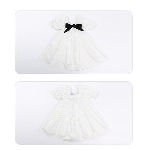 [507S1105] - Baju Dress Lengan Pendek Fashion Anak Perempuan Trendi - Motif Pretty Ribbon