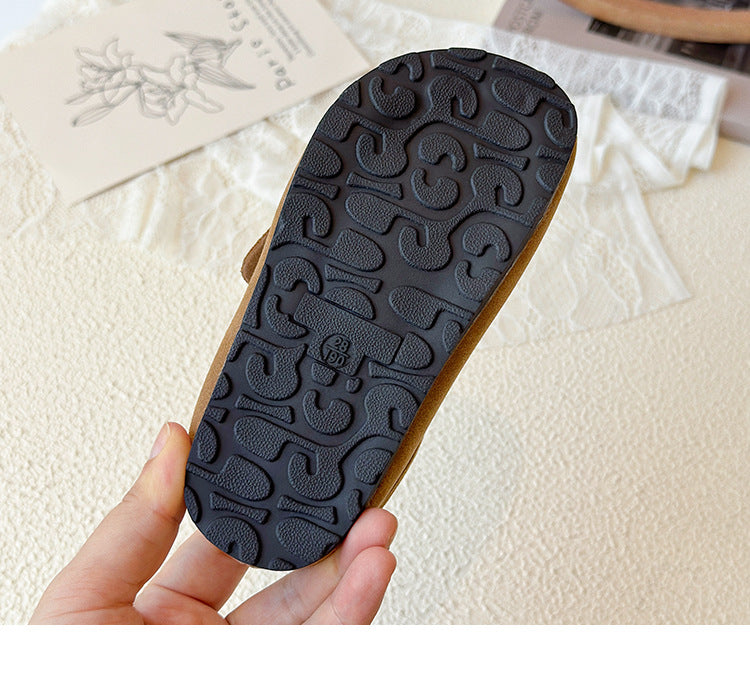 [381300 Size 26-35] - Sepatu Sandal Slip On Casual Fashionable Anak Perempuan Cewek - Motif Beaded Lace - BABYHOKI STORE - BABYHOKI STORE