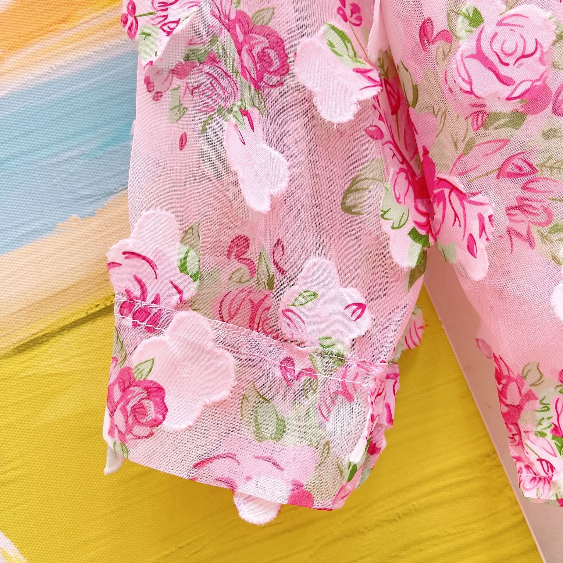 [963300] - One Set 2in1 Baju Setelan Outer Atasan Lengan Panjang Bawahan Celana Pendek Korean Version Style Anak Perempuan Cewek - Motif Floral - BABYHOKI STORE