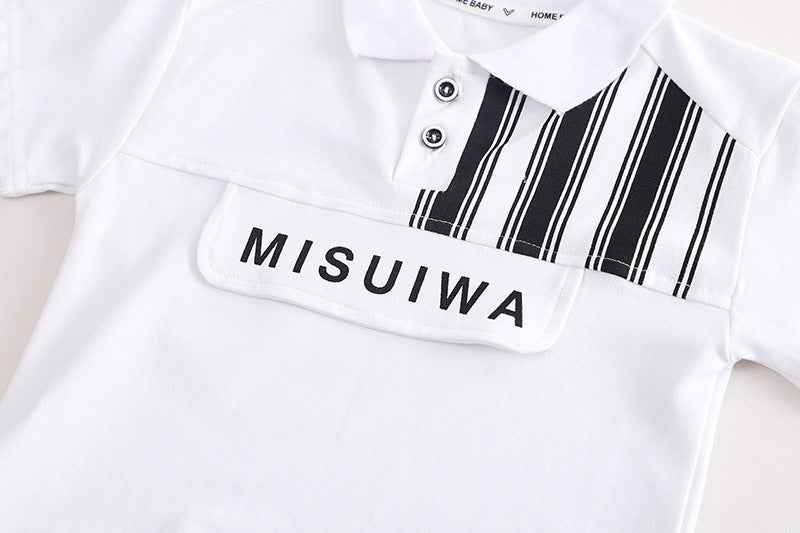 [345406] - Baju Setelan Polo Kancing Lengan Pendek Celana Pendek Anak Cowok Fashion - Motif Misuiwa