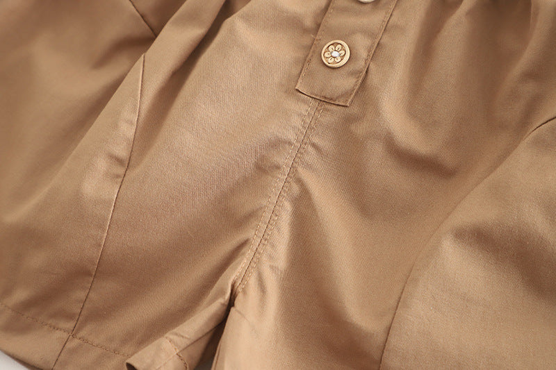 [345509] - One Set 2in1 Baju Setelan Summer Atasan Blouse Lengan Pendek Bawahan Celana Pendek Fashionable Anak Perempuan Cewek - Motif 3D Flower - BABYHOKI STORE - BABYHOKI STORE