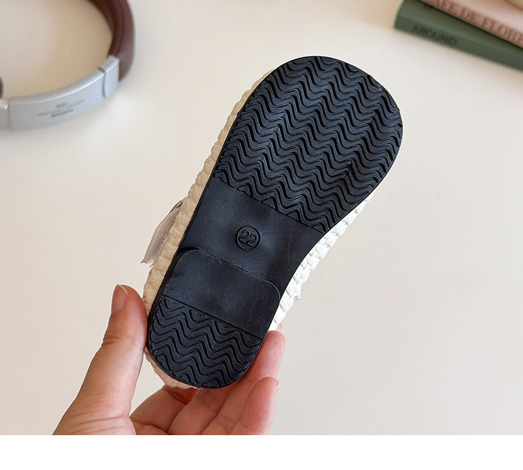 [381267 Size 21-25] - Sepatu Flat Slip On Cute Shoes Anak Perempuan Cewek - Motif Woven - BABYHOKI STORE