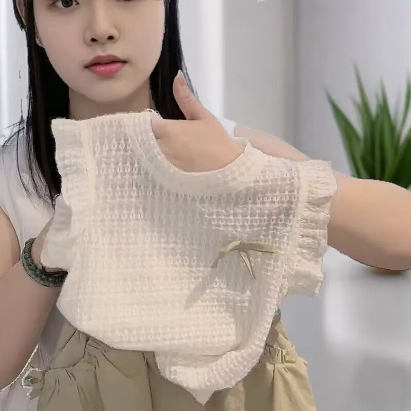 [5071127] - One Set 2in1 Baju Setelan Atasan Summer Bow Lengan Kutung Bawahan Celana Pendek Korean Fashion Anak Perempuan Cewek - Motif Cute Top Bow - BABYHOKI STORE