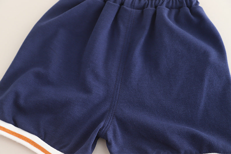 [345506] - One Set 2in1 Baju Setelan Summer Outfit Atasan Koas Polo Lengan Pendek Bawahan Celana Pendek Sporty Anak Cowok Laki-Laki - Motif Color Stripe - BABYHOKI STORE - BABYHOKI STORE