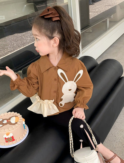 [363663] - Setelan Baju Blouse Celana Panjang Cutbray Fashion Anak Perempuan - Motif Lace Rabbit