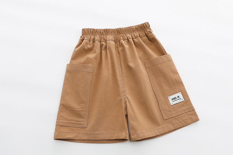 [345507] - One Set 2in1 Baju Setelan Atasan Kemeja Lengan Pendek Bawahan Celana Pendek Bersaku Fashionable Anak Cowok Laki-Laki - Motif Dino Animal - BABYHOKI STORE - BABYHOKI STORE