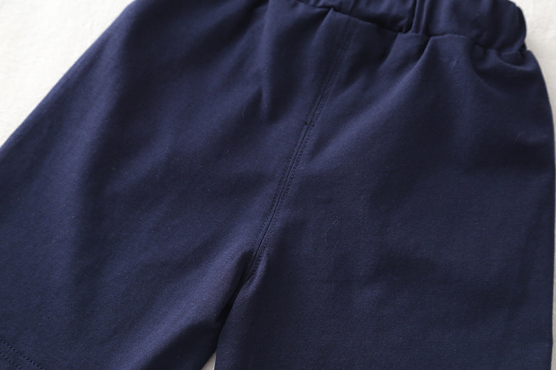 [368572] - One Set 2in1 Baju Setelan Atasan Polo Berdasi Lengan Pendek Bawahan Celana Pendek Fashion Casual Summer Anak Laki Laki Cowok - Motif Color Stripe Small Tie - BABYHOKI STORE