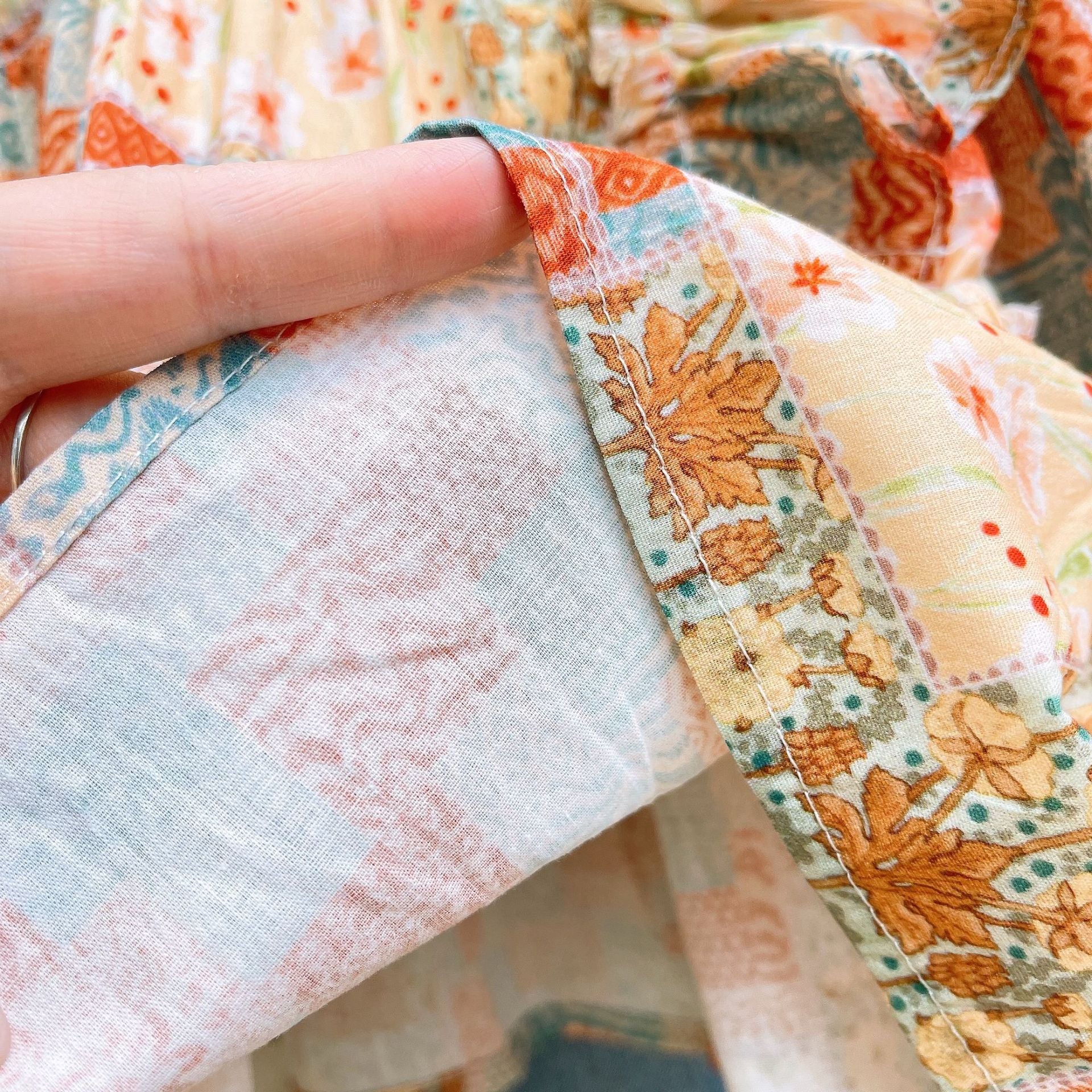 [363795] - Setelan Baju Blouse Lengan Panjang Celana Jeans Panjang Fashion Anak Perempuan - Motif Nature Flower