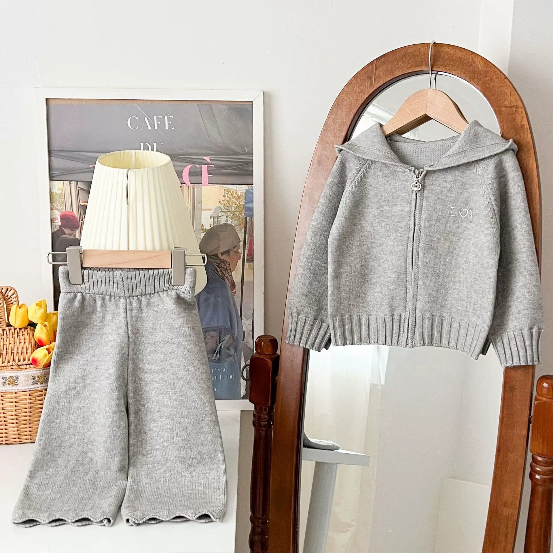 [363944] - One Set 2in1 Baju Setelan Atasan Jaket Zipper Lengan Panjang Bawahan Celana Panjang Fashion Korean Style Trendy Anak Cewek Perempuan - Motif Basic Color - BABYHOKI STORE