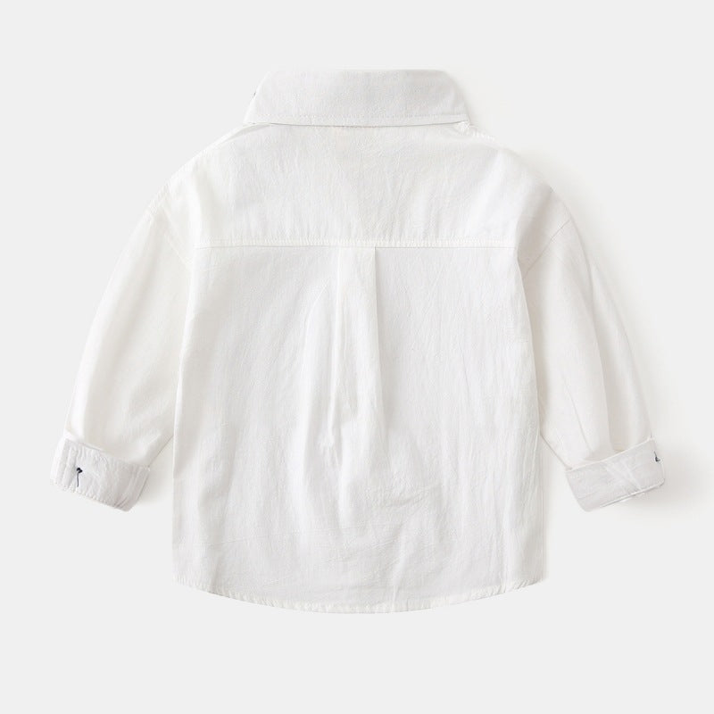 [383204] - Baju Atasan Kemeja Lengan Panjang Anak Laki-Laki Cowok  - Motif Lettered Collar - BABYHOKI STORE