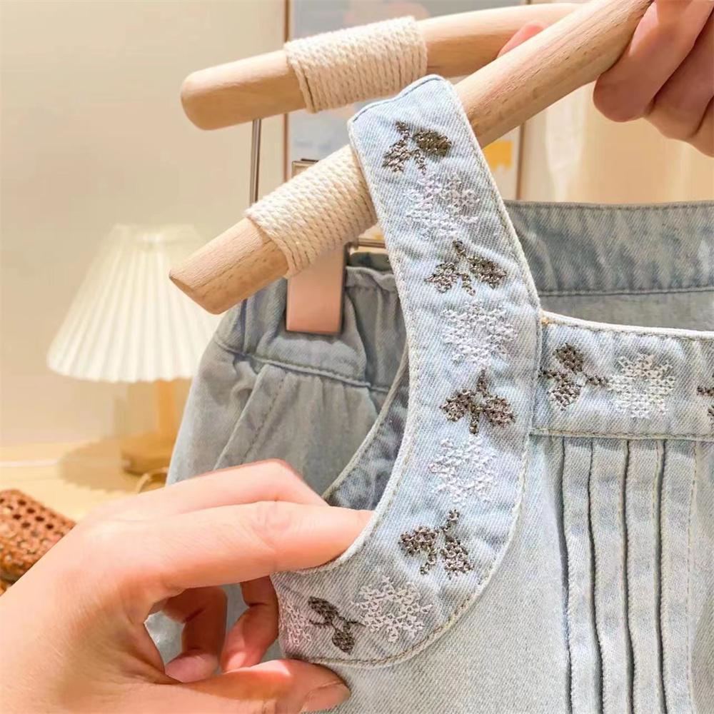 [363682] - Baju Setelan Atasan Kancing Celana Panjang Jeans Fashion Anak Perempuan - Motif Gradient Denim