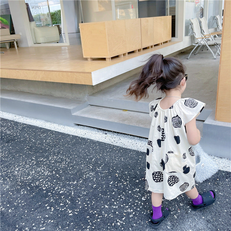 [507S196] - Setelan Jumpsuit Tanpa Lengan Celana Panjang Anak Perempuan - Motif Round Layers