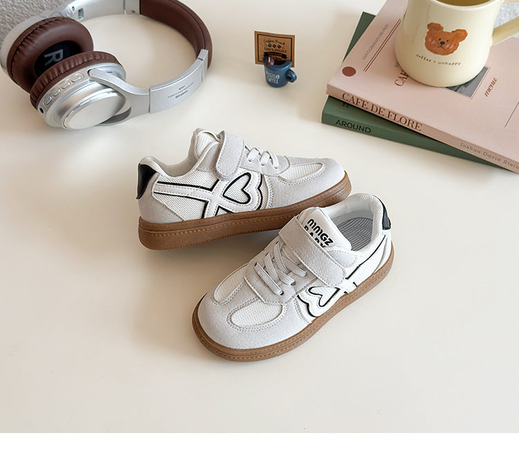 [381280 Size 27-36] - Sepatu Sneaker Sports Shoes Comfortable Anak Cowok dan Cewek - Motif Love Heart - BABYHOKI STORE