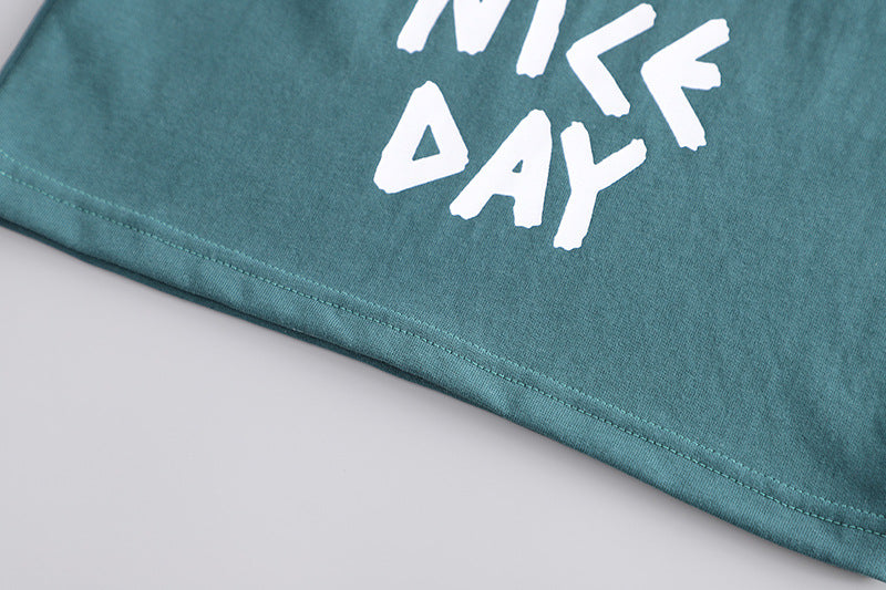 [345418] - Baju Setelan Kaos Lengan Pendek Celana Pendek Anak Cowok Fashion- Motif Have A Nice Day