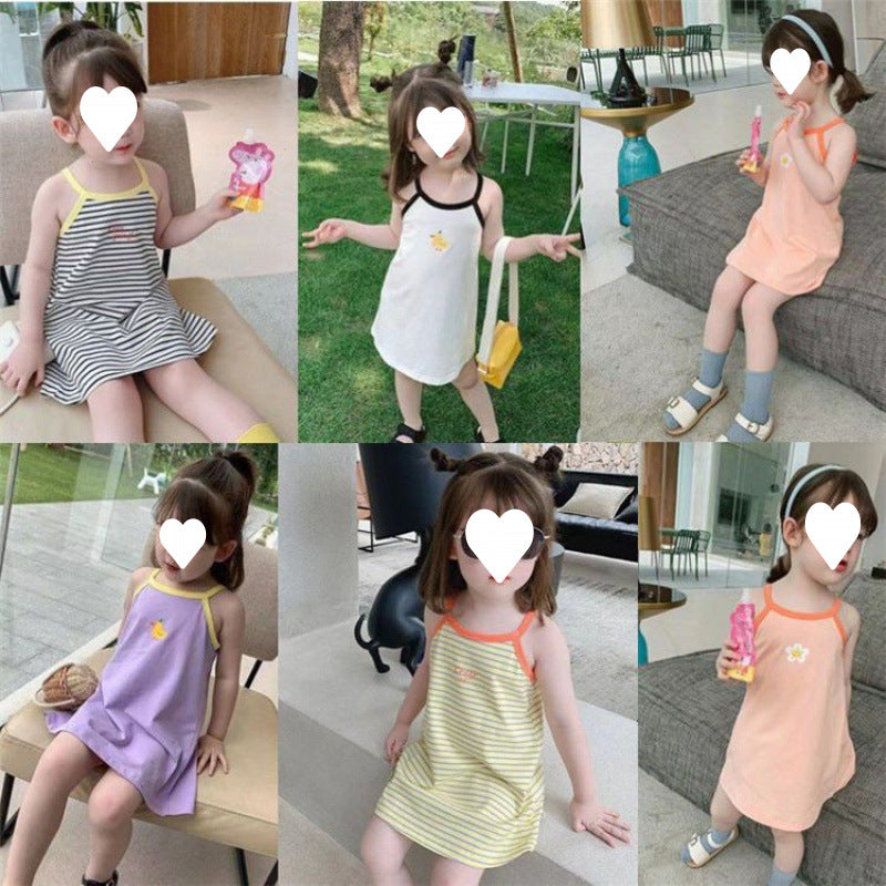 [507S129] - Baju Dress Kutung Fashion Anak Perempuan - Motif Strip Line