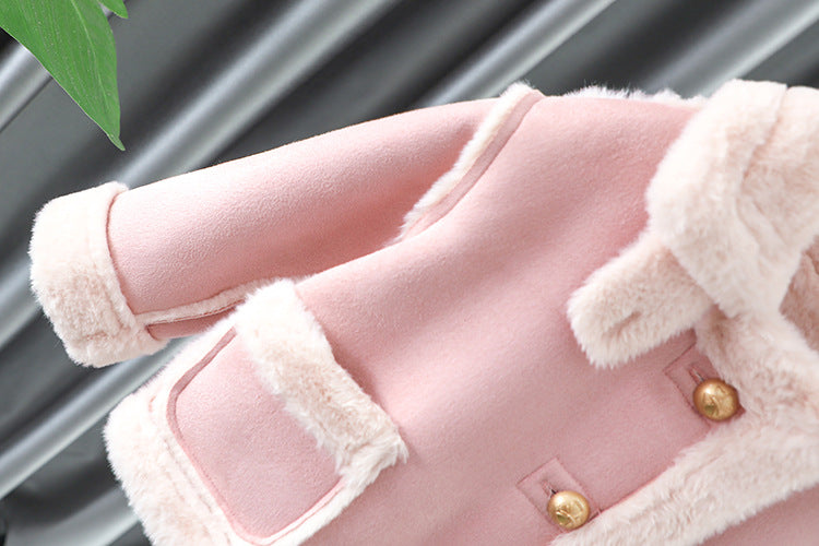 [340451] - Baju Atasan Jaket Tebal Fashion Anak Perempuan - Motif Thick Fur