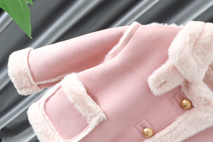 [340451] - Baju Atasan Jaket Tebal Fashion Anak Perempuan - Motif Thick Fur